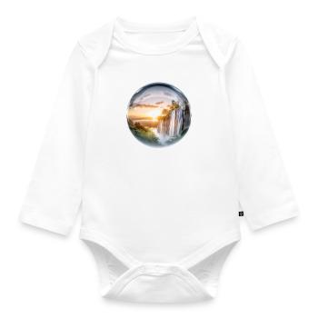 The beauty of nature in a crystal ball - Organic Longsleeve Baby Bodysuit - white - Front