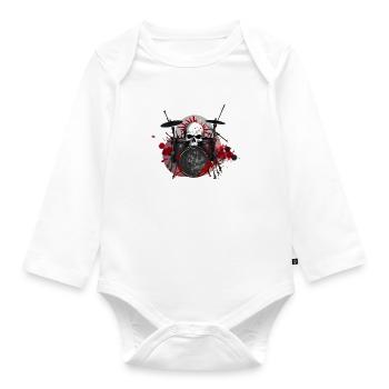 Drums crazy - Baby Bio-Langarm-Body - Weiß - Vorne
