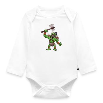 Troll Chief - Organic Longsleeve Baby Bodysuit - white - Front