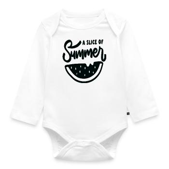 A Slice Of Summer - Baby Bio-Langarm-Body - Weiß - Vorne
