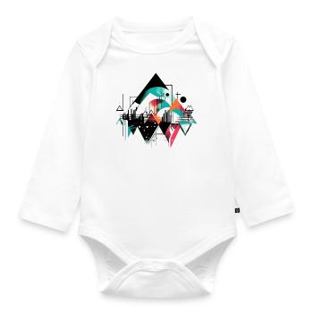 Urban geometry - Organic Longsleeve Baby Bodysuit - white - Front