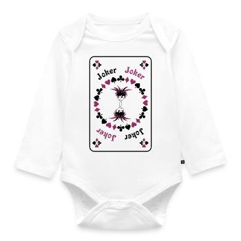 Joker Jolly Clown Girl Kartenspiel Spielkarte - Baby Bio-Langarm-Body - Weiß - Vorne