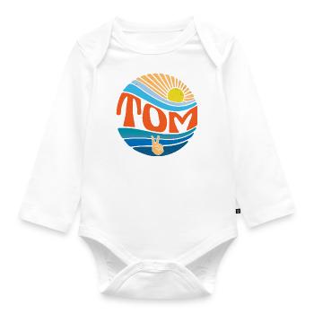 Tom Shirt Vintage Sunset Tom Groovy Tie Dye - Organic Longsleeve Baby Bodysuit - white - Front