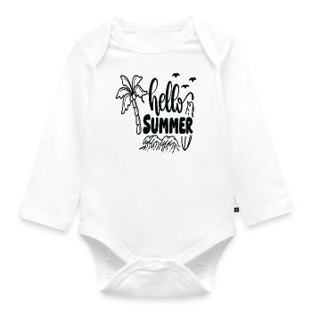 Hello Summer - Baby Bio-Langarm-Body - Weiß - Vorne