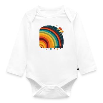 ARC-EN-CIEL - Body Bébé bio manches longues - blanc - Devant