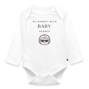 Du kannst mich Baby nennen - Baby Bio-Langarm-Body - Weiß - Vorne