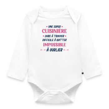 Super cuisinière - Body Bébé bio manches longues - blanc - Devant