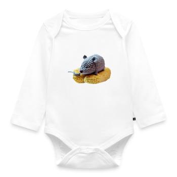 Maus auf Mais - Baby Bio-Langarm-Body - Weiß - Vorne