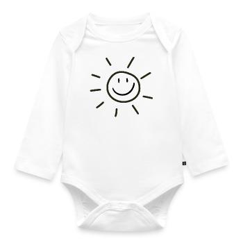 Sonne mit lächeln - Baby Bio-Langarm-Body - Weiß - Vorne