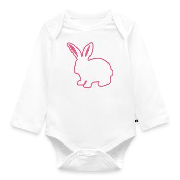 Happy Easter Frohe Ostern - Organic Longsleeve Baby Bodysuit - white - Front