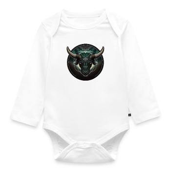 Astro bull - Organic Longsleeve Baby Bodysuit - white - Front