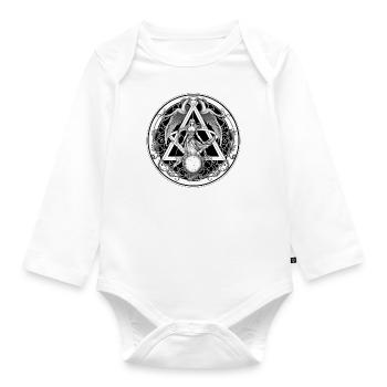 Illuminati-Göttin - Baby Bio-Langarm-Body - Weiß - Vorne