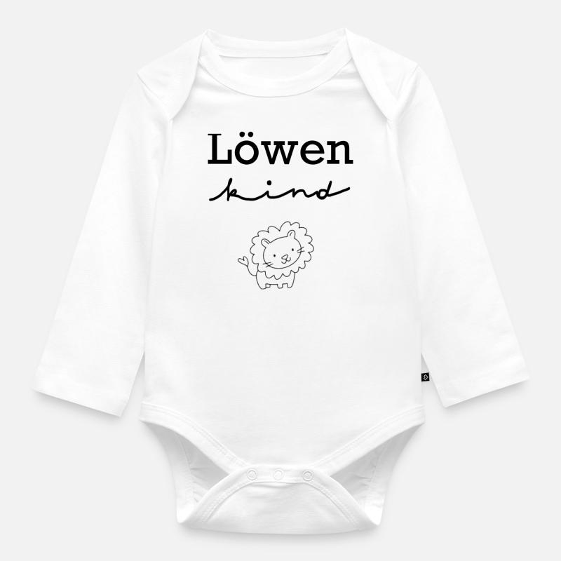 Löwen Kind - Baby Bio-Langarm-Body - Weiß