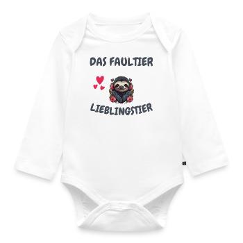 Lieblingstier Tropisches Tier Geschenk Faultier - Baby Bio-Langarm-Body - Weiß - Vorne