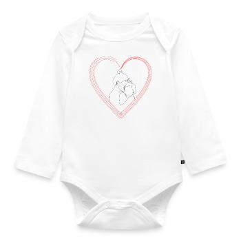 Mutter mit Kind in einem Herz - Baby Bio-Langarm-Body - Weiß - Vorne