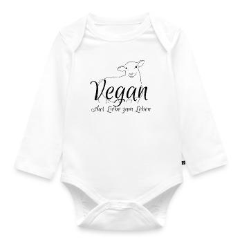 Vegan-aus Liebe zum Leben/Schaf - Baby Bio-Langarm-Body - Weiß - Vorne