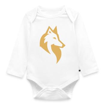 Silhouette de loup recolor - Body Bébé bio manches longues - blanc - Devant