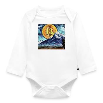 Bitcoin + Nature - Organic Longsleeve Baby Bodysuit - white - Front