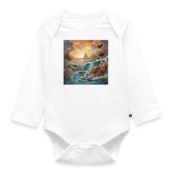 Ciel et Mer - Body Bébé bio manches longues - blanc - Devant