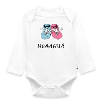 Bonheur de chaussons - Body Bébé bio manches longues - blanc - Devant