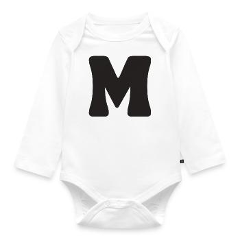 M - Organic Longsleeve Baby Bodysuit - white - Front