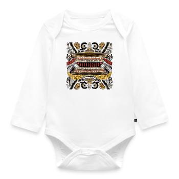 Folklore africain - Body Bébé bio manches longues - blanc - Devant