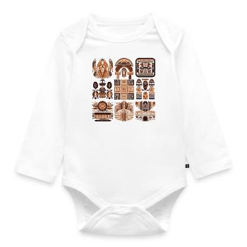 Folklore africain - Body Bébé bio manches longues - blanc - Devant