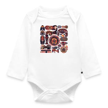 Folklore africain - Body Bébé bio manches longues - blanc - Devant
