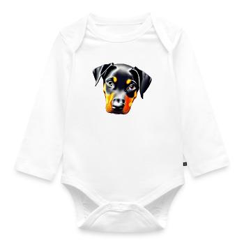 Doberman Trainer Doberman Chien Doberman Chiot - Body Bébé bio manches longues - blanc - Devant
