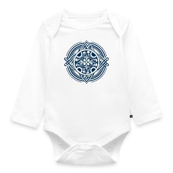 Folklore breton - Body Bébé bio manches longues - blanc - Devant
