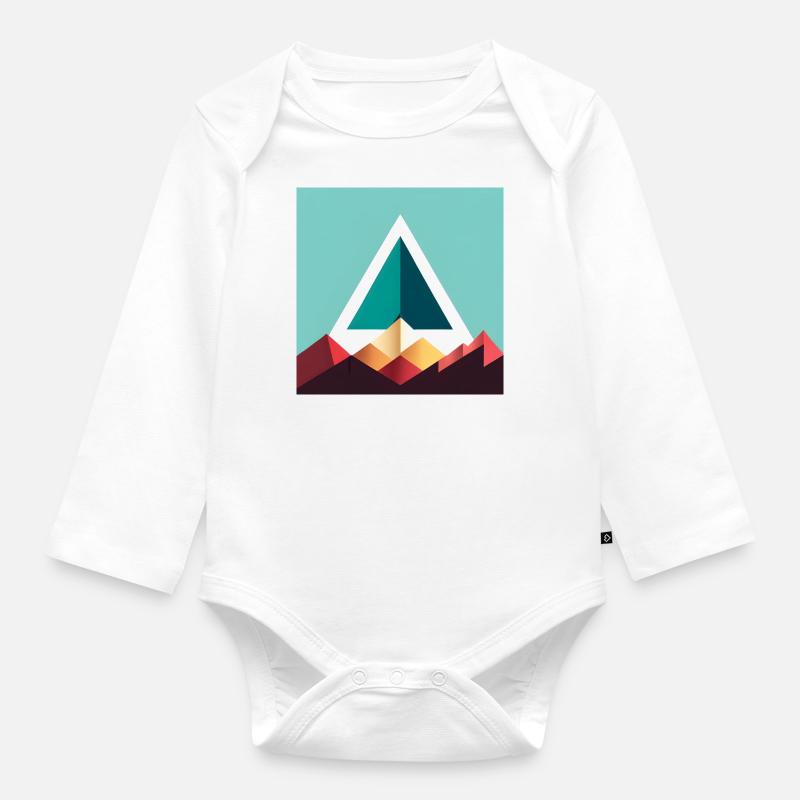 triangle abstrait - Body Bébé bio manches longues - blanc