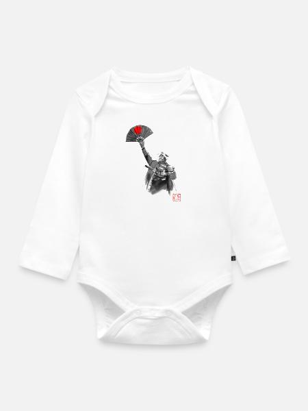 Kopf hoch, Shogun - Baby Bio-Langarm-Body - Weiß