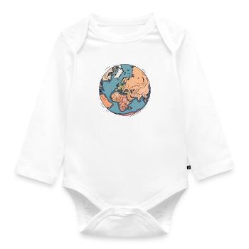 Planet Erde - Baby Bio-Langarm-Body - Weiß - Vorne