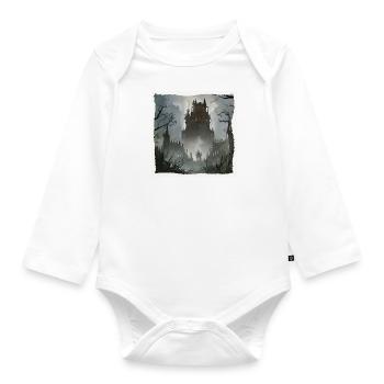 Haunted castle dark atmosphere - Organic Longsleeve Baby Bodysuit - white - Front