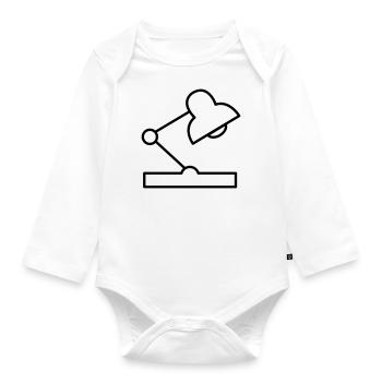 schreibtischlampe - Baby Bio-Langarm-Body - Weiß - Vorne
