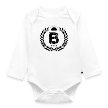 Escudo B - Body orgánico de manga larga para bebé - blanco - delante