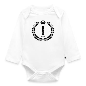 Escudo I - Body orgánico de manga larga para bebé - blanco - delante