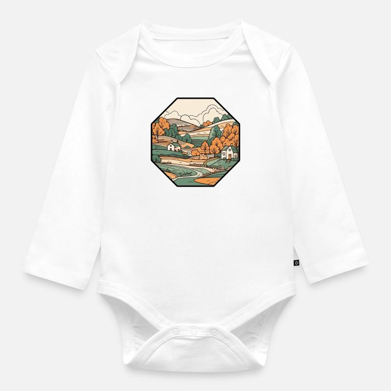 Paysage - Body Bébé bio manches longues - blanc