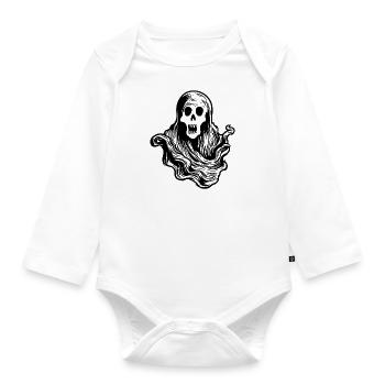Ghost Ghosts Witching Hour Halloween - Organic Longsleeve Baby Bodysuit - white - Front
