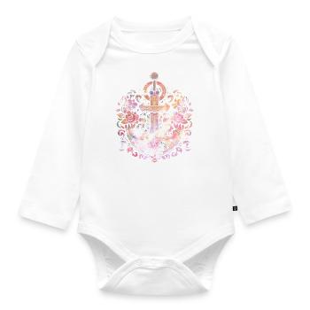 Ancre, Rétro, Mer, Maritime, Style Tatouage, Symbole - Body Bébé bio manches longues - blanc - Devant