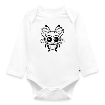 Insekten Krabbeltiere Arthropoden - Baby Bio-Langarm-Body - Weiß - Vorne