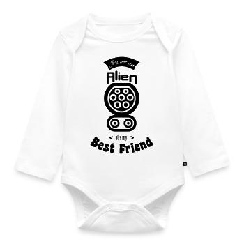 Ce n’est pas un extraterrestre - Body Bébé bio manches longues - blanc - Devant