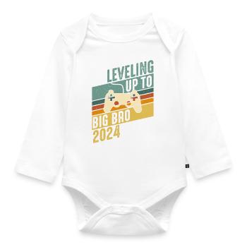 Only Child Level Complete Big Brother 2024 Gamer - Organic Longsleeve Baby Bodysuit - white - Front