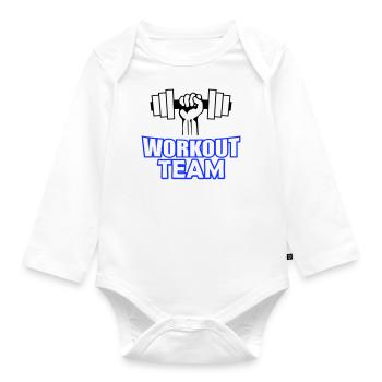 Workout Team - Organic Longsleeve Baby Bodysuit - white - Front