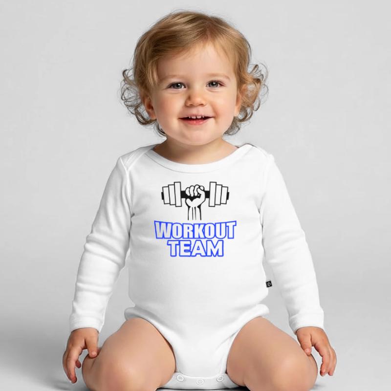 Workout Team Organic Longsleeve Baby Bodysuit