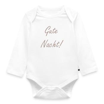 Gute Nacht - Baby Bio-Langarm-Body - Weiß - Vorne