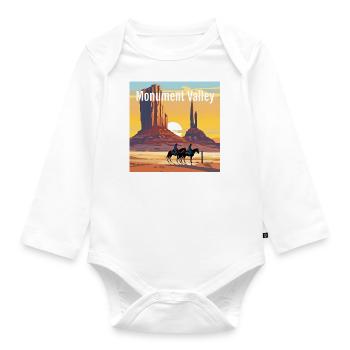 Monument Valley - Sunset - Organic Longsleeve Baby Bodysuit - white - Front