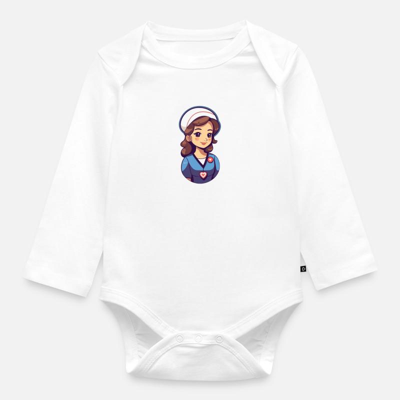 Infirmière - Body Bébé bio manches longues - blanc