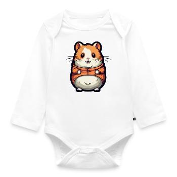 Mignon hamster - Body Bébé bio manches longues - blanc - Devant