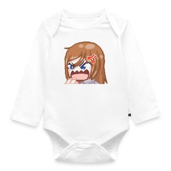 Pillowg1rl Emote Rage - Baby Bio-Langarm-Body - Weiß - Vorne